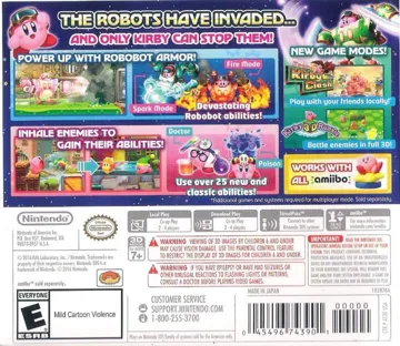 Kirby - Planet Robobot (USA) box cover back